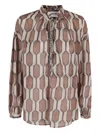 Bazar Deluxe Animal Print Oversized Blouse With Korean Collar In Braun