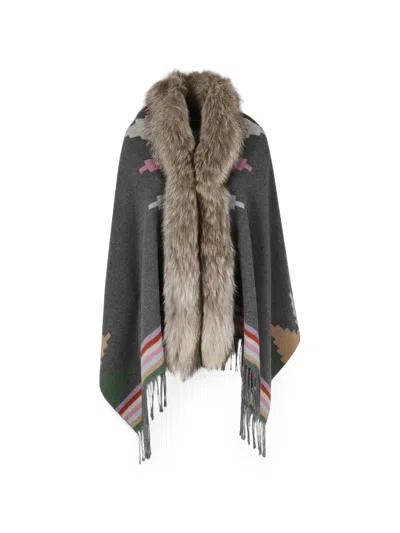 Bazar Deluxe Geometric-pattern Poncho In Multi