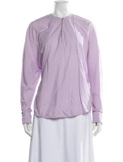 Pre-owned Bazar Deluxe Long Sleeve Blouse In Purple