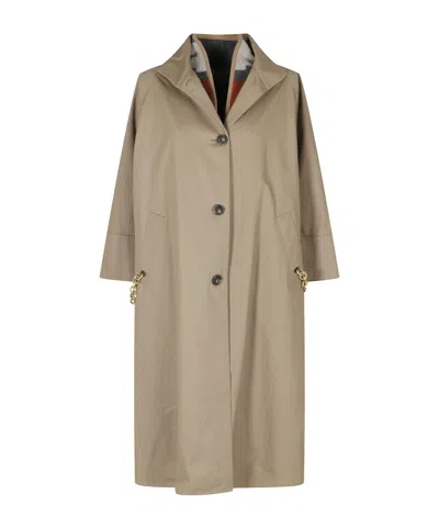 Bazar Deluxe Long-sleeve Single-breasted Trench Coat In Neutral