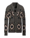 Bazar Deluxe Man Cardigan Lead Size 42 Acrylic, Wool, Alpaca Wool, Viscose In Grey