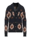 Bazar Deluxe Man Cardigan Midnight Blue Size 38 Acrylic, Wool, Alpaca Wool, Viscose In Blue