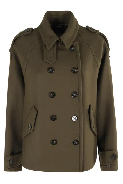 Bazar Deluxe Military-inspired Jacket With Double-breasted Closure In Green