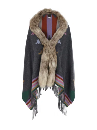 Bazar Deluxe Navajo Shawl In Gray