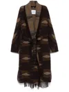 Bazar Deluxe Patterned-intarsia Coat In Brown