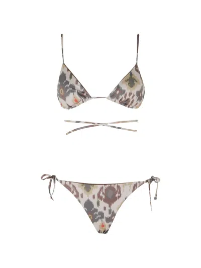 Bazar Deluxe Printed Triangle-shape Bikini In Black