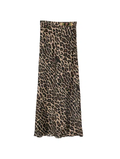 Bazar Deluxe Leopard-pattern Midi Skirt In Animal Print