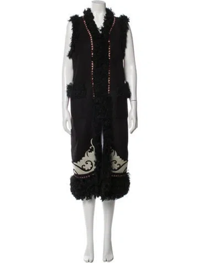 Pre-owned Bazar Deluxe Suede Coat In Black