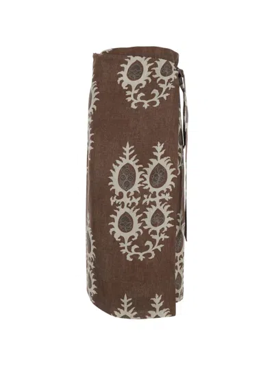 Bazar Deluxe Tie-fastening Skirt In Brown