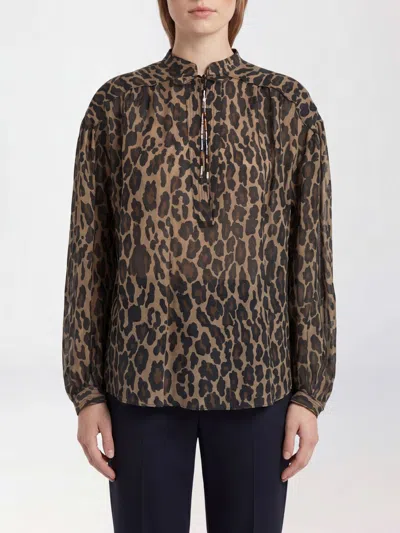 Bazar Deluxe Top Woman Color Beige In Animal Print