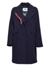 Bazar Deluxe Single-breasted Blue Wool Coat With Detail