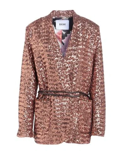 Bazar Deluxe Woman Blazer Bronze Size 10 Polyester, Elastane In Pink