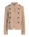 Bazar Deluxe Woman Jacket Beige Size 10 Cotton, Elastane