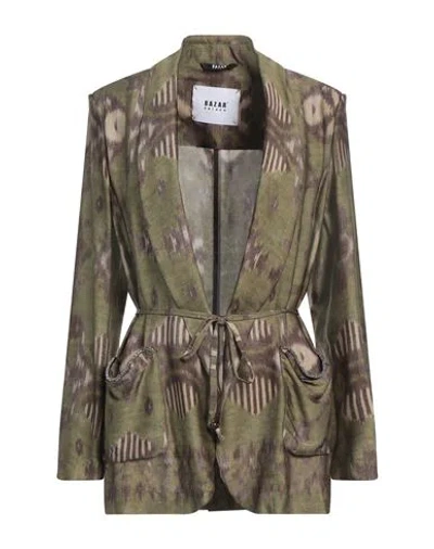 Bazar Deluxe Woman Jacket Military Green Size 8 Viscose, Elastane