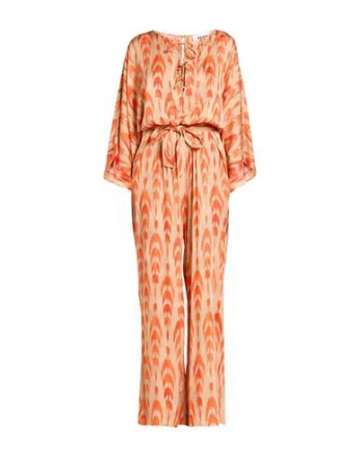 Bazar Deluxe Woman Jumpsuit Sand Size 8 Viscose, Elastane In Beige