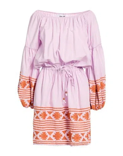 Bazar Deluxe Woman Mini Dress Lilac Size 4 Cotton In Purple