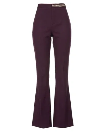 Bazar Deluxe Woman Pants Plum Size 8 Polyester, Wool, Elastane In Purple