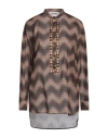 Bazar Deluxe Woman Shirt Khaki Size 8 Cotton In Beige
