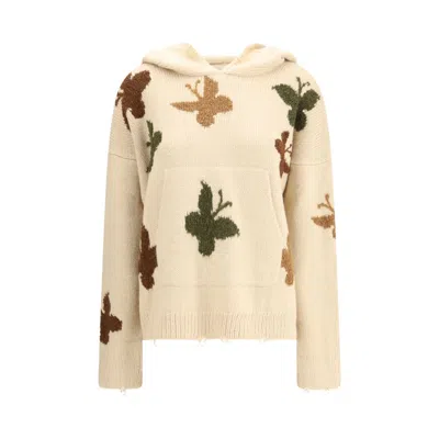 Baziszt Beige Alpaca Vicugna Pacos Hoodie In Multi