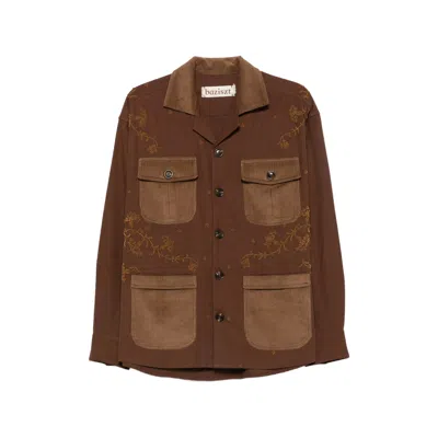Baziszt Anakin Embroidered Overshirt In Brown