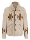 Baziszt Reversible Rigel Suede Shearling Jacket In Brown