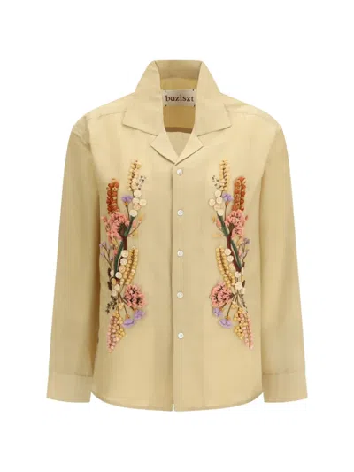 Baziszt Beauly Floral Shirt In Brown