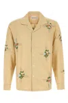 Baziszt Beige Silk Cabin Shirt In Neutral