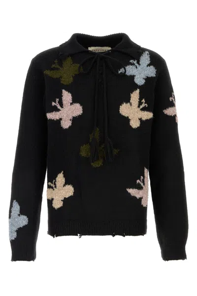 Baziszt Black Alpaca Blend Bowrain Sweater