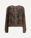 Baziszt Blossom Floral Cardigan In Brown