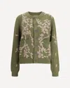 Baziszt Blossom Floral Cardigan In Green