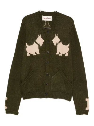 Baziszt Bobby Cardigan In Green