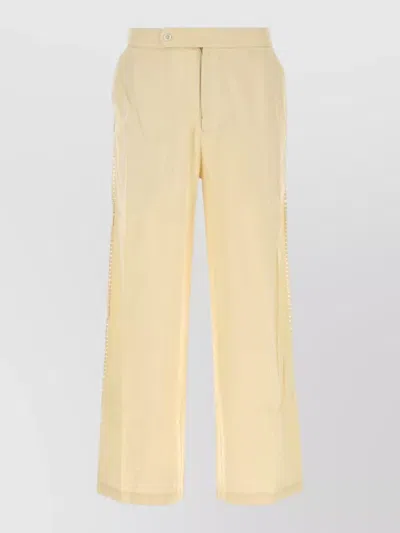 Baziszt Cotton Corniche Beach Pant Straight Leg In Yellow