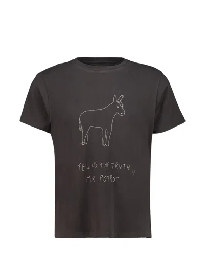 Baziszt Donkey-embroidered T-shirt In Gray