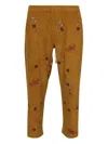 Baziszt Doulich Embroidered Corduroy Trousers In Yellow