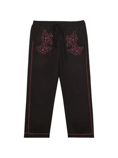Baziszt Eccentric Embroidery Trousers In Black