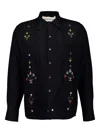 Baziszt Embroidered Long-sleeve Shirt In Black