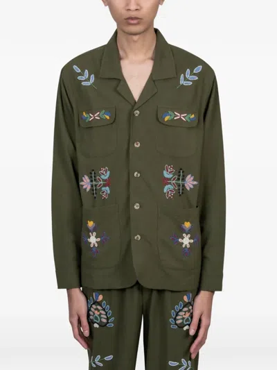 Baziszt Embroidered Pocket Shirt In Black