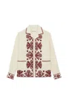 Baziszt Cream Hemp Pattern Shirt In Brown