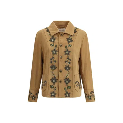 Baziszt Pulse Suede Jacket In Brown