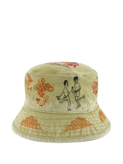 Baziszt Lavi Printed Bucket-hat In Neutral