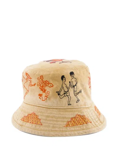 Baziszt Lavie Printed Bucket-hat In Neutral