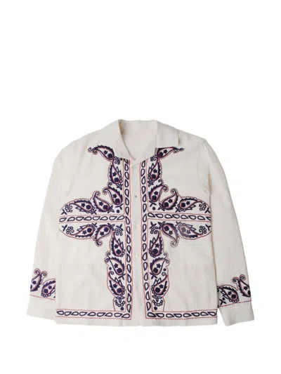 Baziszt Memento Paisley-embroidered Shirt In White