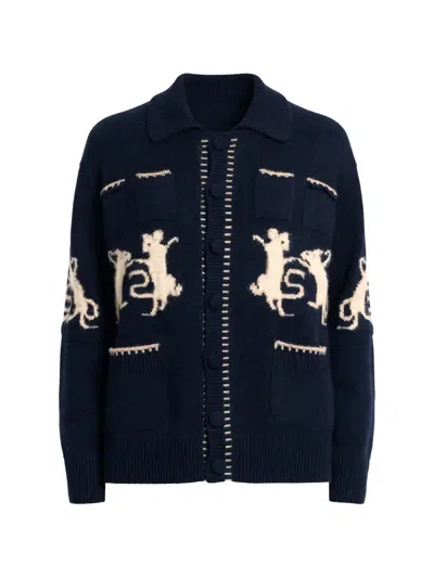 Baziszt Mice Cardigan In Blue