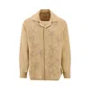 Baziszt 'palm Groove' Embroidered Shirt In Beige