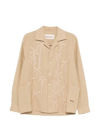 Baziszt Palm-tree Shirt In Neutral