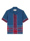 Baziszt Plaid Side-pockets Shirt In Blue