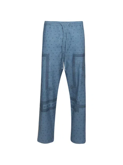 Baziszt Ranch Bandana-print Trousers In Blue