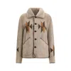 Baziszt Reversible Rigel Suede Shearling Jacket In Multi