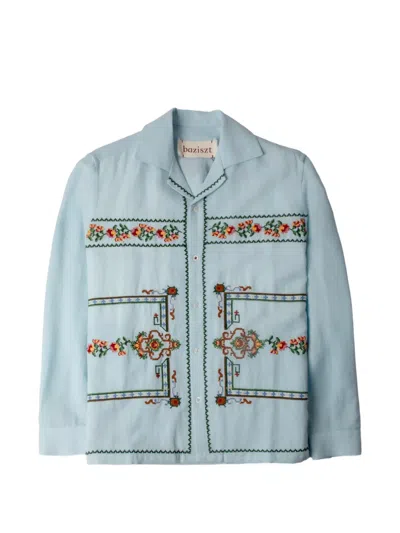 Baziszt Rhea Embroidered Shirt In Blue
