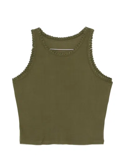 Baziszt Round-neck Sleeveless Tank Top In Green